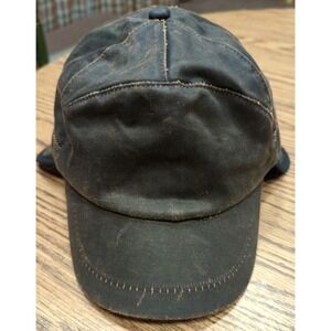 Brown Distressed Hat-Connor Handmade Organic Cotton - Size L - Fleece Interior